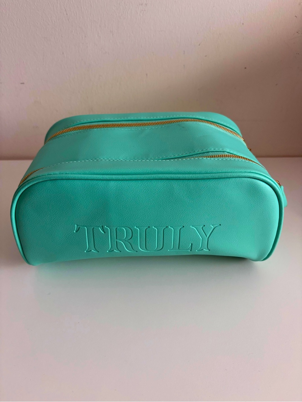 💚 TRULY Turquoise Double-Zip Cosmetic Bag
